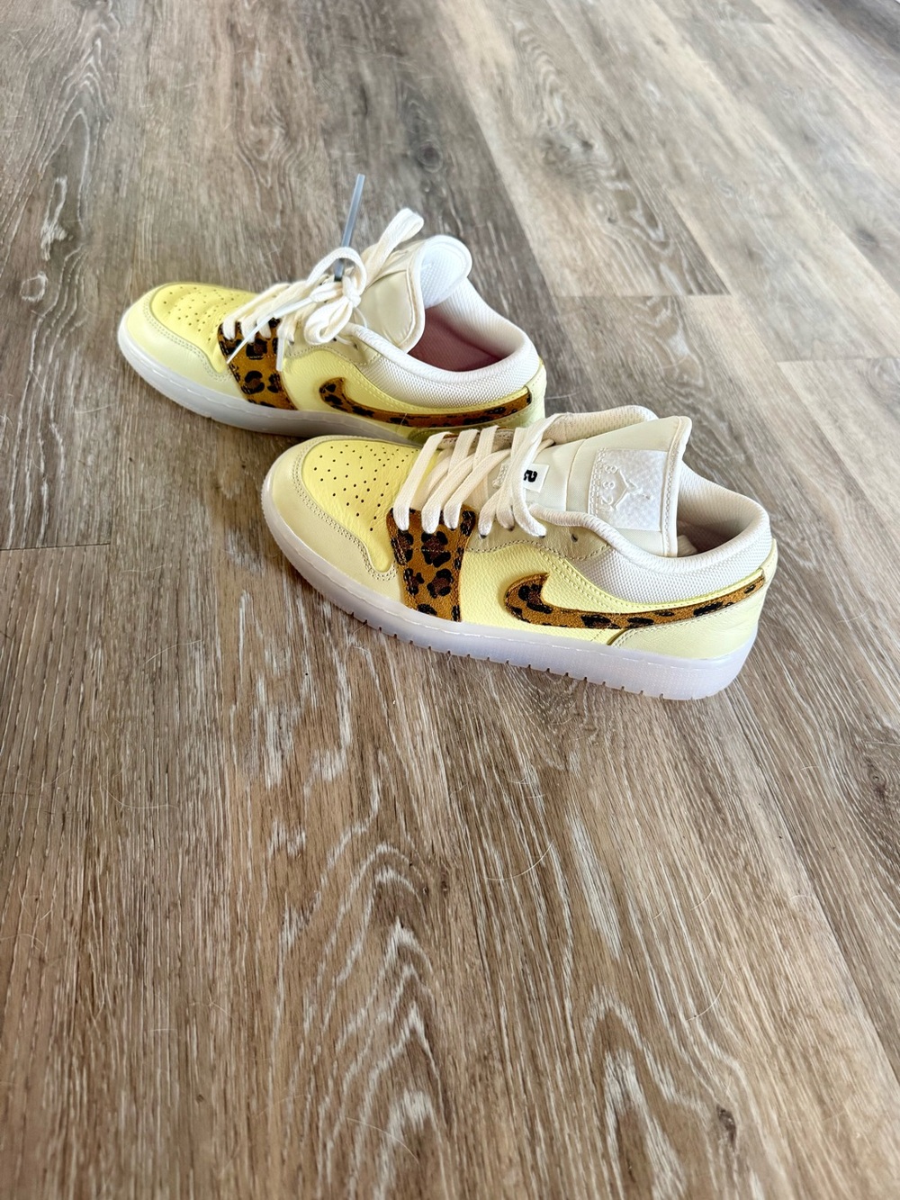 Jordan 1 Low-Top ‘SNKRS DAY’ in Yellow, Tan & White with Leopard Accents